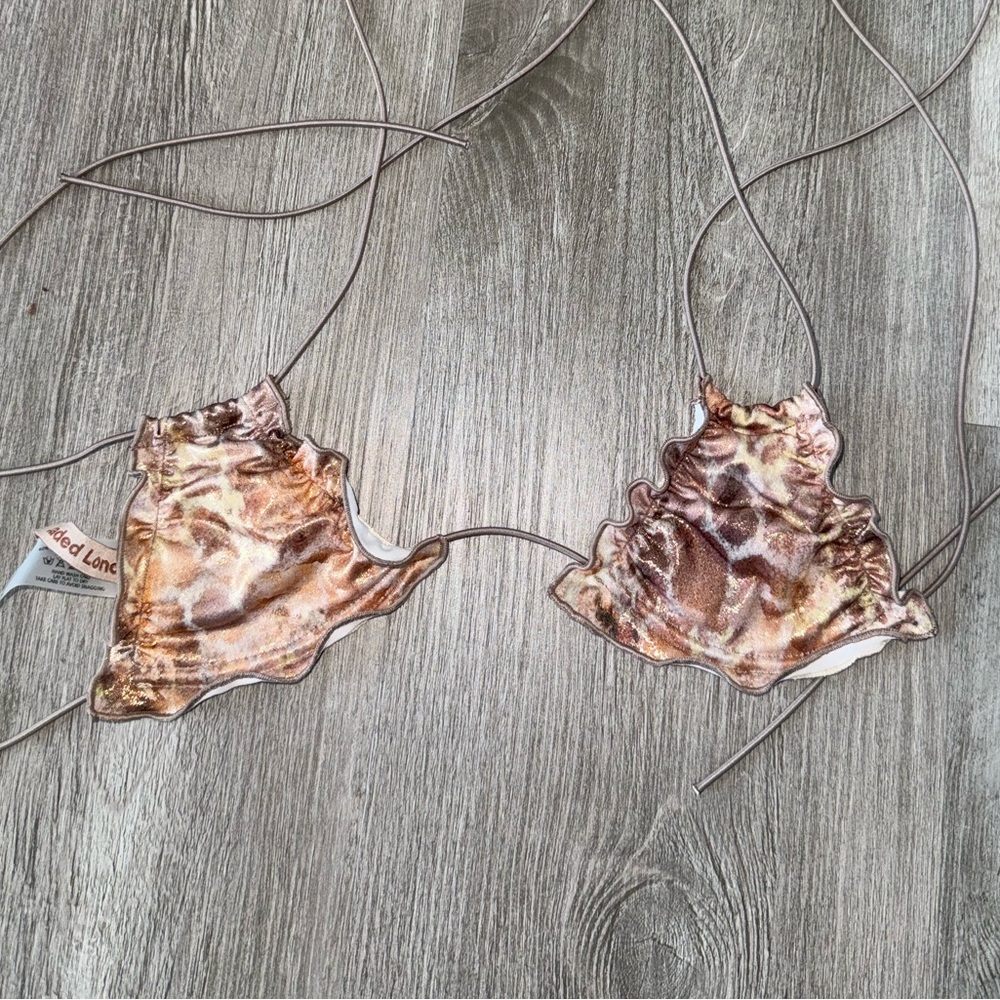 Jaded London Metallic Cheetah Print Micro Kini Top